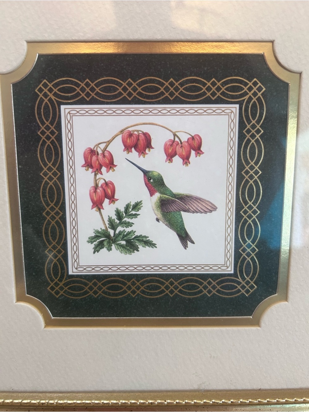 Gold Framed Hummingbird Botanical Wall Art - Gold - Picture 2 of 5
